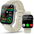 Reloj inteligente para hombre y mujer, pantalla táctil HD de 1,85", función de llamadas y mensajes, más de 100 modos deportivos, monitor de actividad física IP68, monitor de frecuencia cardíaca y sueño 24/7, compatible con Android e iOS (blanco).