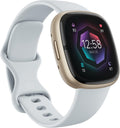 Reloj inteligente Fitbit Sense 2 Advanced para la salud y el fitness con herramientas para el estrés y el sueño - Incluye 3 meses de suscripción a Google Health Premium - Aplicación de ECG, SpO2 - Azul niebla/Oro pálido