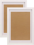 Marco de Imagen FUNTRESS 10x14 Pantalla 9.5x13.5 para Pared/Exhibición en Mesa, Marco de Madera Sala Estar Cuadro con Tapete 2 Piezas Blanco