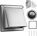 FRESH SPEED 4 Inch Dryer Vent Cover Outside Stainless Steel Wall Vent with Removable Cover and Bird Screen Mesh