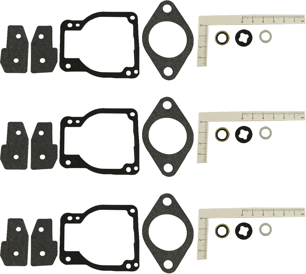 Kit reconstrucción carburador Trucktok 1395-811223-1, repuesto motores fuera borda Mercury Mariner 30-90 HP (paquete 3)