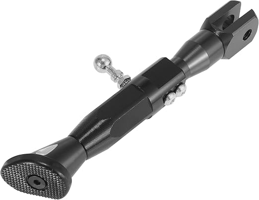 Motoforti Pata de Apoyo Lateral Ajustable para Motocicleta | Aleación Aluminio CNC Negro | Juego 1