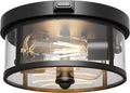 Luz de Techo Exterior con Sensor de Movimiento 9.3 pulgadas | Luz de Porche E26 | Montaje Empotrado | Detección 360° | 3 Modos | Estilo Granja para Entrada