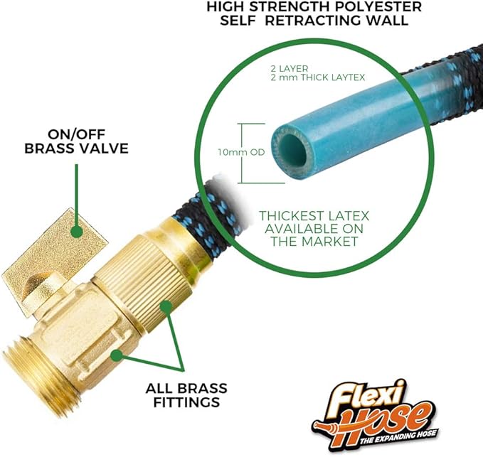 Flexi Hose Expandable Garden Hose con Boquilla 8 Funciones, 100FT