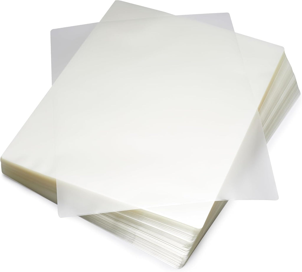 Láminas de laminación térmica transparentes Amazon Basics para documentos y fotos, 23 x 29 cm, 2,8 milésimas de pulgada de grosor, paquete de 200 unidades