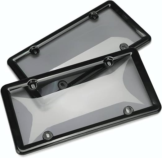 Funda para matrícula, 1 par, universal, para coche o camión, con marco para placa de matrícula, protector de burbujas contra insectos, acrílico, compatible con vehículos con marco de matrícula estándar de EE. UU.