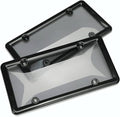 Funda para matrícula, 1 par, universal, para coche o camión, con marco para placa de matrícula, protector de burbujas contra insectos, acrílico, compatible con vehículos con marco de matrícula estándar de EE. UU.