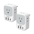 Adaptador de Enchufe Europeo TESSAN – 1 Pieza – 4 Tomas, 3 USB y USB-C PD 20W para Viajes a Europa