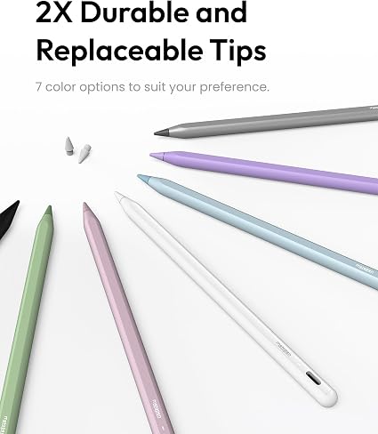 Lápiz Metapen A8 para iPad, rechazo de palma, carga rápida en 4 minutos, fijación magnética, lápiz óptico compatible con iPad A16 de 6.ª a 11.ª generación, Air 3/4/5/M2/M3/M4, Pro 11"/12.9"/13", mini 5/6, rosa.