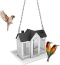 Comedero para pájaros para colgar en el exterior, de malla metálica, comedero grande para pájaros silvestres, comedero cardenal grande para pájaros para chickadee de gran capacidad