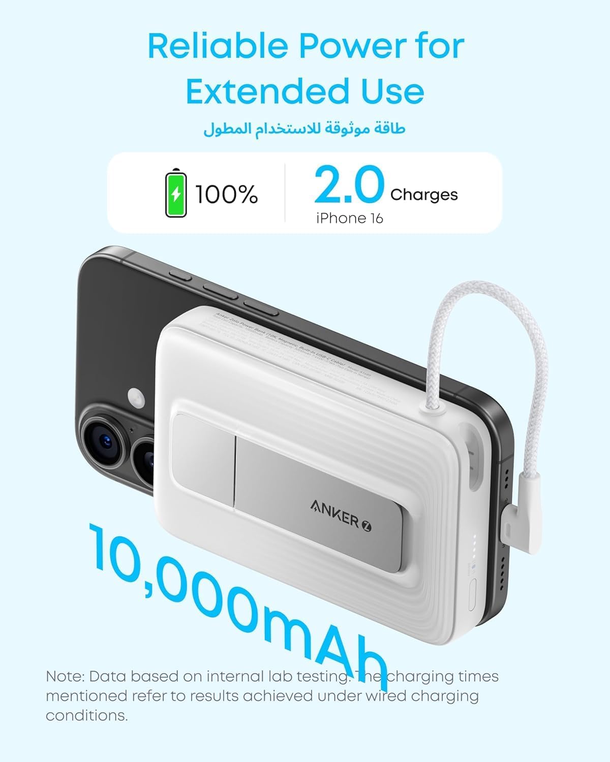 Batería Externa Magnética Anker Zolo 10,000mAh – Carga Rápida 30W + Inalámbrica 7.5W