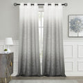 Cortinas de ventana con diseño Central Park Ombre, mezcla de rayón y textura de lino grueso, 6 ojales, degradado superior de blanco crema a gris, ideales para sala de estar o dormitorio. Juego de 2 cortinas de 40" x 108" cada una.