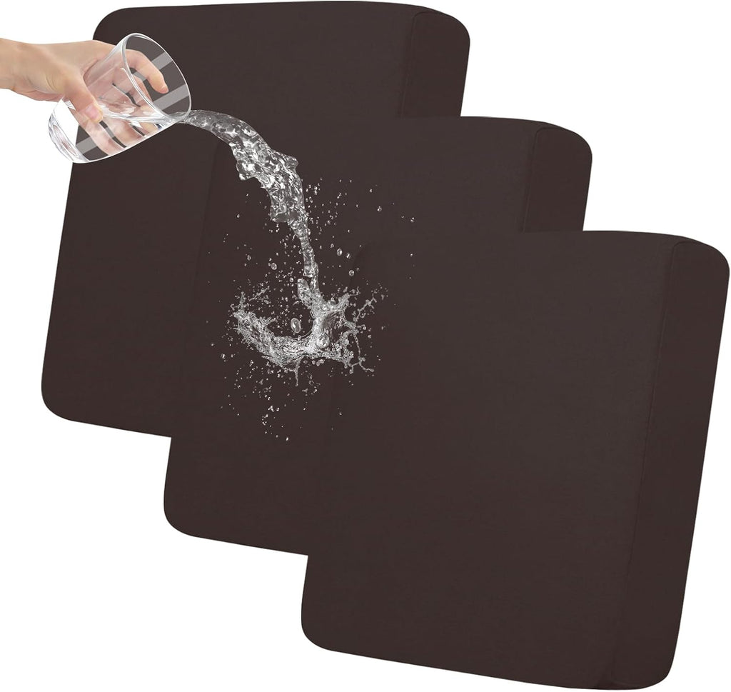 Fundas de Cojín Easy-Going 100% Impermeables para Sofá Grande | Protector Elástico de Asiento para Niños y Mascotas | 3 Piezas Sofá Oversized | Chocolate