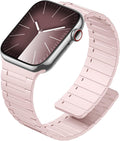 Correa magnética SNBLK compatible con Apple Watch para hombre de 44 mm, 45 mm, 46 mm, 49 mm y 42 mm para mujer, correa de silicona deportiva con imán fuerte para iWatch Series 11 ULTRA 2 SE 10 9 8 7 6 5 4, rosa