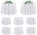 Sancua Mantel Redondo Blanco x8 | Tela Poliéster 305 cm | Bodas, Fiestas y Banquetes | Mesas 122–244 cm