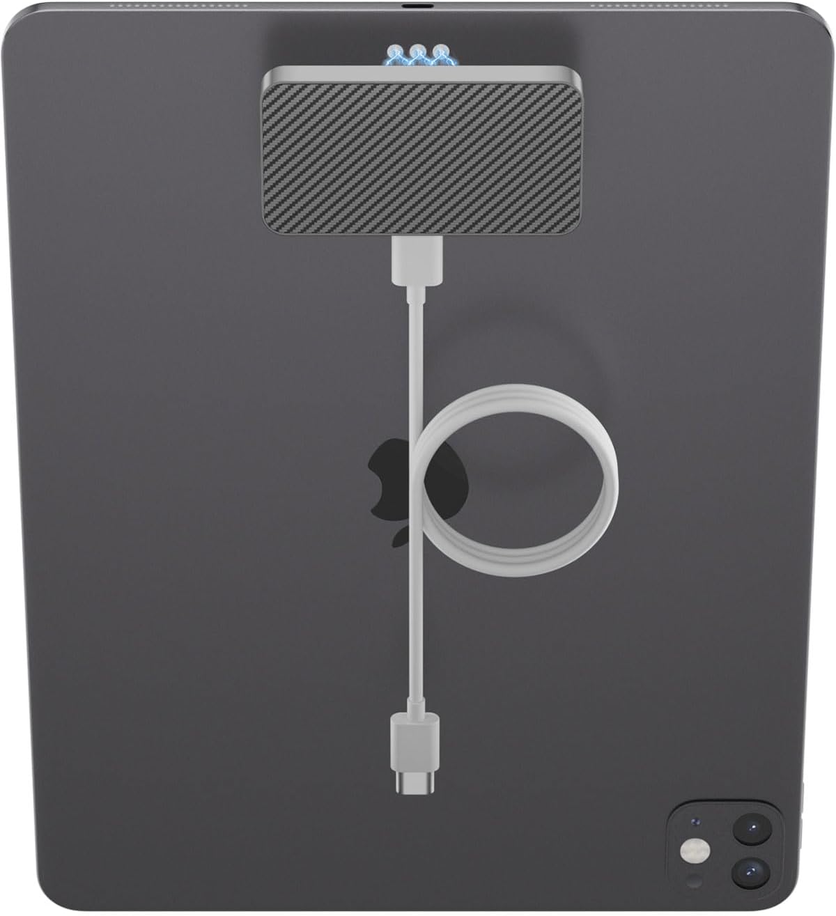 Cargador inalámbrico magnético para iPad Pro 11 (1.ª/2.ª/3.ª/4.ª generación), iPad Air 11 (M2/M3) y iPad Air 10.9 (4.ª/5.ª generación), carga rápida de 18 W, base de carga inalámbrica de aleación con conector inteligente y cable USB-C.