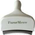 Herramienta de eliminación de pelo para mascotas con hoja curva, cepillo de aseo para gatos, peine apretado en forma de V para gatos y perros pequeños (blanco, pequeño)