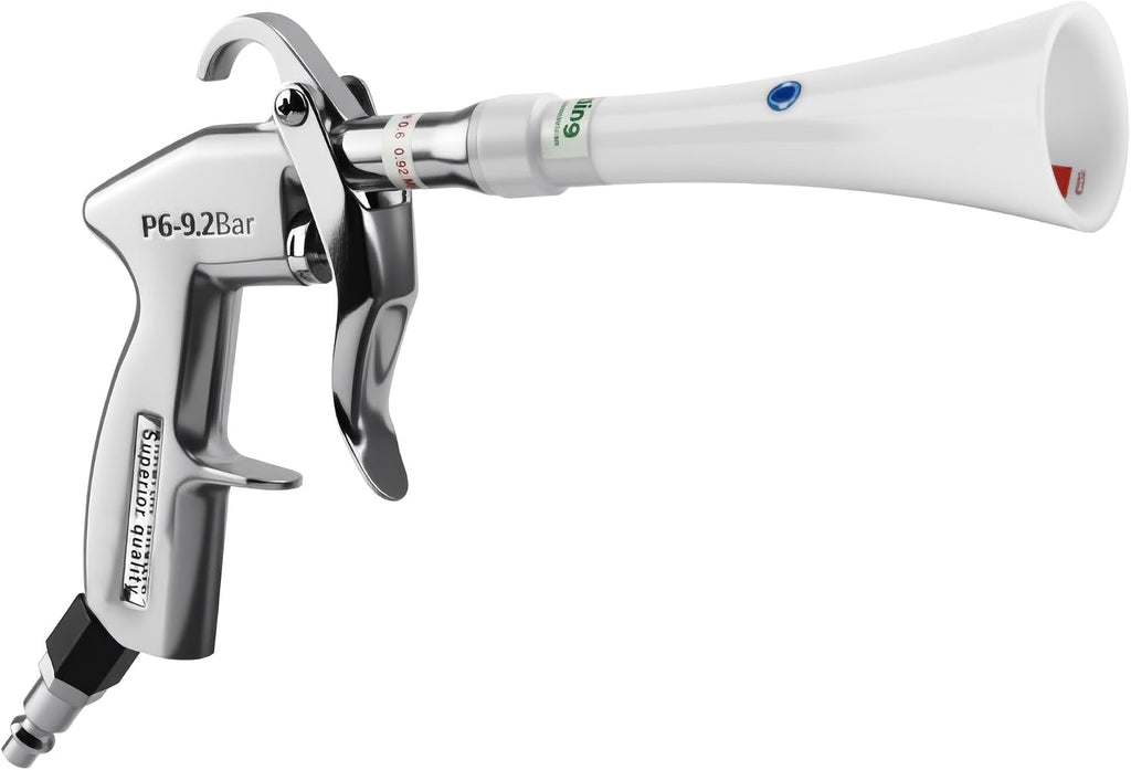 Pistola de limpieza en seco GOCCIDA Tornado con boquilla de flujo de aire ajustable de latón, pistola sopladora de aire que elimina rápidamente la suciedad y el polvo de las superficies. Funciona con compresor de aire.