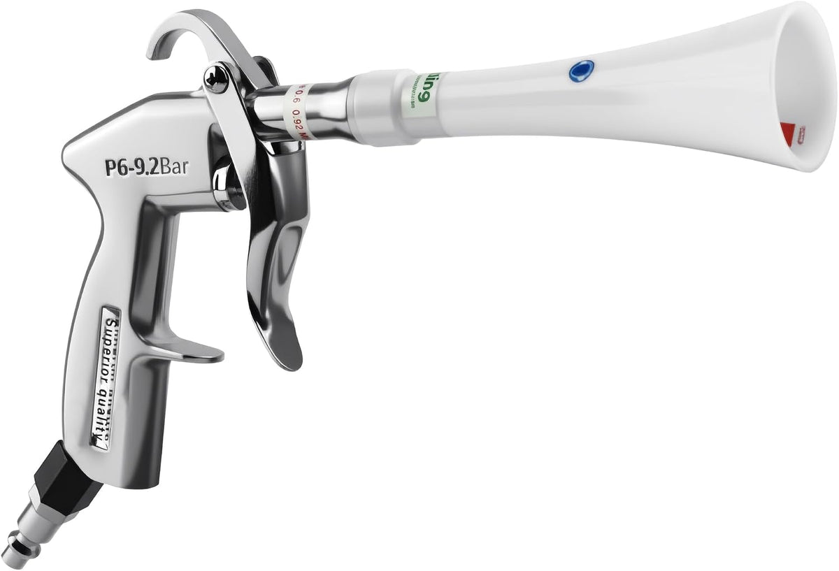 Pistola de limpieza en seco GOCCIDA Tornado con boquilla de flujo de aire ajustable de latón, pistola sopladora de aire que elimina rápidamente la suciedad y el polvo de las superficies. Funciona con compresor de aire.