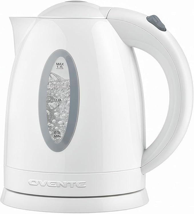 Hervidor Eléctrico OVENTE 1.7L – Café y Té, Apagado Automático, Libre de BPA (Presenta Uso, No Afecta Funcionalidad)