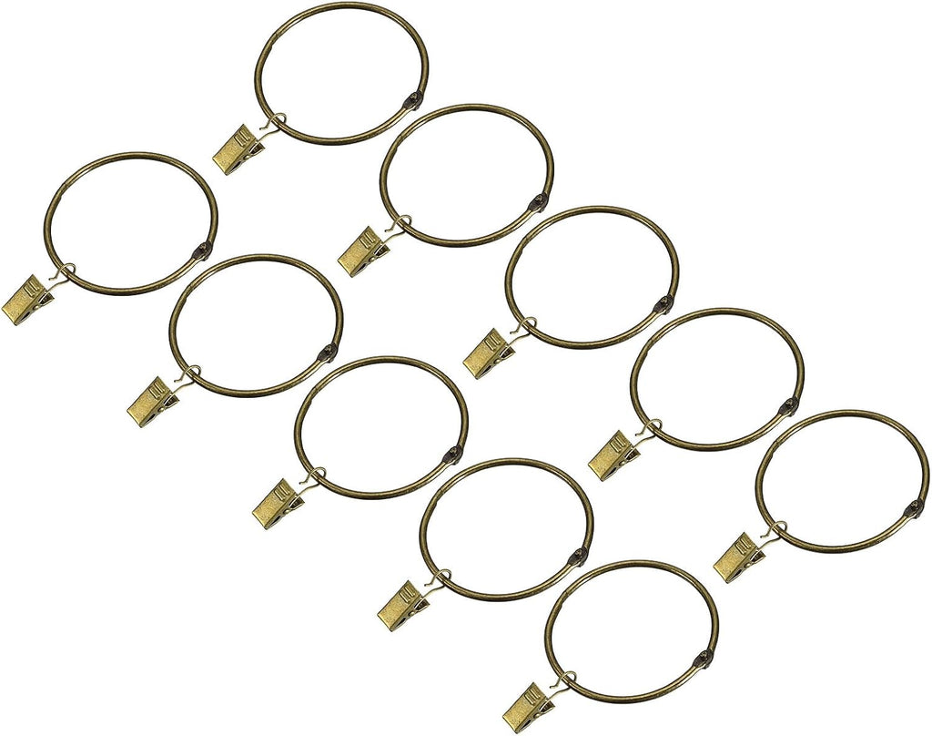 14 Anillas para Cortinas con Clips uxcell – Acero al Carbono, Color Bronce, 7,6 cm (3") de Deslizamiento Suave