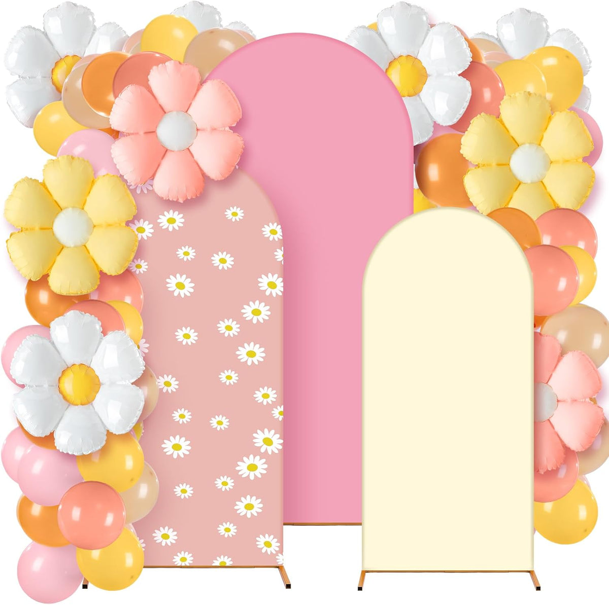 SOLO SE INCLUYEN LAS CUBIERTAS-Set de Decoración de Cumpleaños Foilswirl  | Cubiertas de Arco Spandex 4-6ft