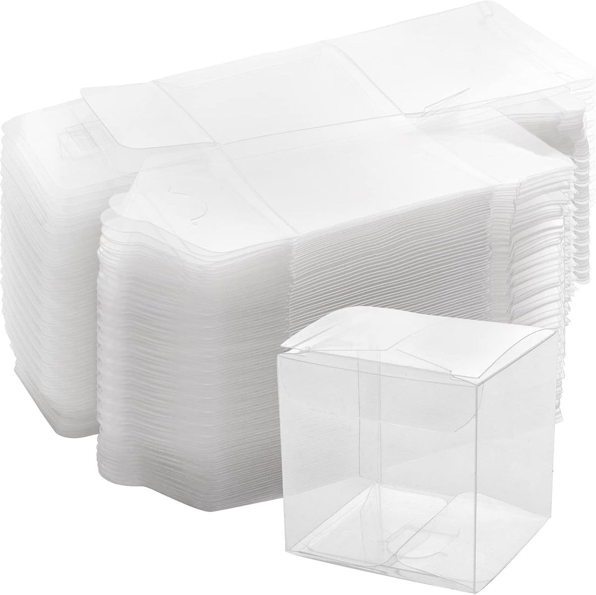 SEUNMUK 200 cajas de regalo de plástico transparente de 2 x 2 x 2 pulgadas, cajas transparentes para recuerdos, cajas de regalo transparentes para bodas, fiestas y recuerdos de baby shower, Acción de Gracias y Navidad.