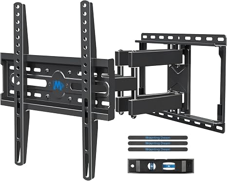 Mounting Dream Soporte de pared para TV para televisores de 32 a 65 pulgadas, montaje con giro e inclinación, soporte de movimiento completo con brazos duales articulados, se ajusta a espárragos de 16