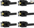 Plustool Paquete de 6 manijas de puerta negras mate para interiores, pomos de puerta interiores sin llave, cerraduras de puerta de privacidad para dormitorio, baño, cerraduras de palanca