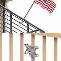 Soporte para mástil de bandera sin necesidad de taladrar, para barandillas horizontales o verticales| Soporte de aluminio para mástil de bandera para barandillas cuadradas o redondas, 5 cm de diámetro