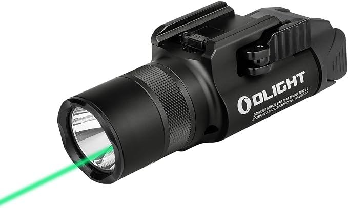 Linterna Táctica OLIGHT Baldr Pro R – 1350 Lúmenes, Haz Verde, Recargable, Alcance 200 m, Color Negro