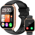 Smartwatch RUIMEN para Hombre y Mujer | Hacer/Contestar Llamadas, 2 Correas | Pantalla 1.8 Pulgadas para iOS/Android | Monitor Cardíaco e Impermeable | Negro/Cobre