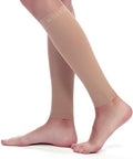 BSERA Mangas de compresión para pantorrillas para mujer, 2 pares de 20-30mmHg, calcetines de compresión sin pies para hinchazón, espinillas y venas varicosas