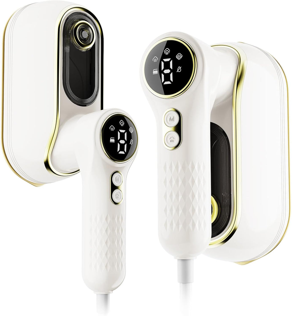 NIASSO Vaporizador de Ropa Portatil de Viaje 1200W | Vaporera Manual 4 Modos con Pantalla LCD Tanque 150ml Calentamiento 10s Mango Giratorio 180