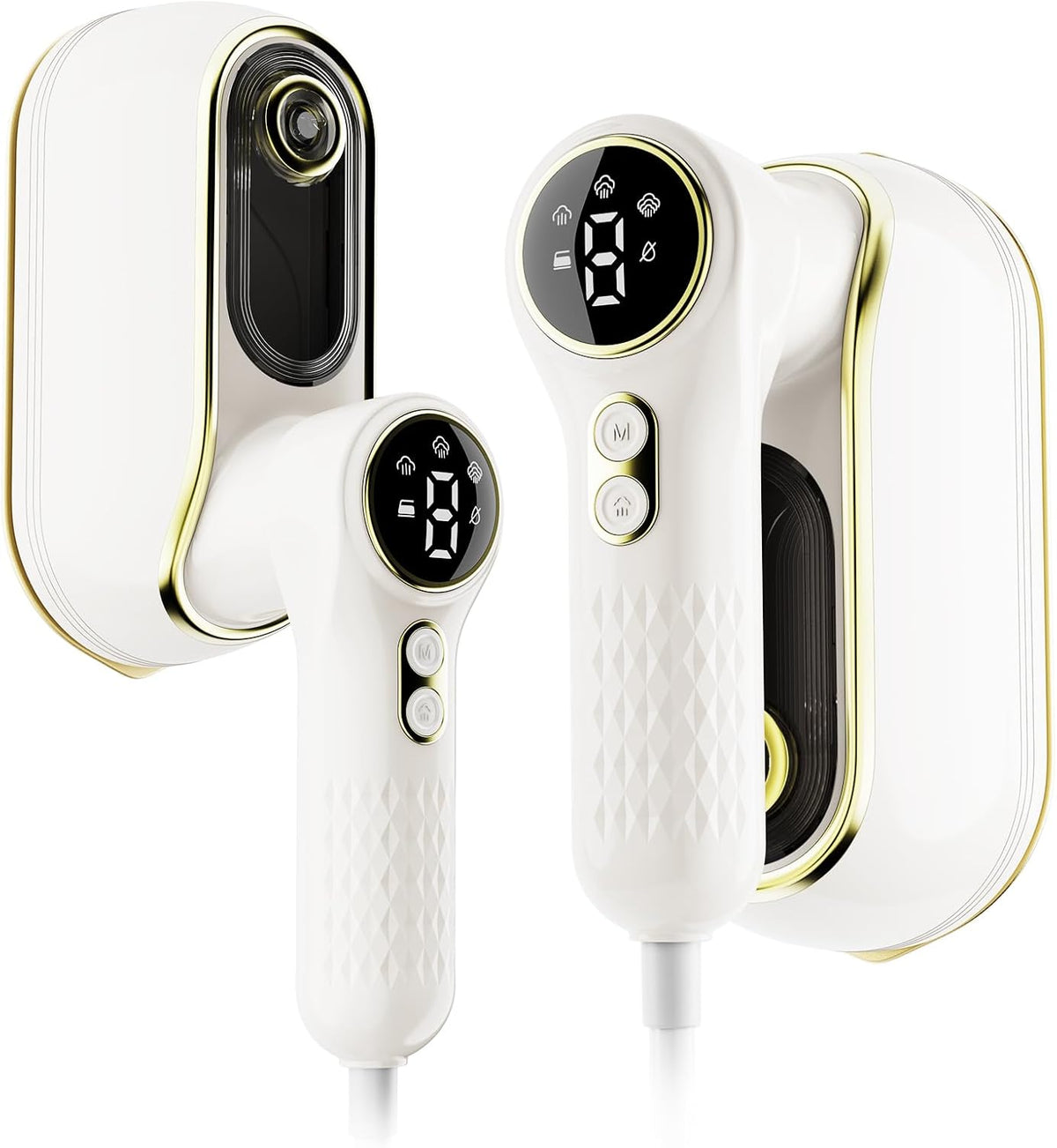 NIASSO Vaporizador de Ropa Portatil de Viaje 1200W | Vaporera Manual 4 Modos con Pantalla LCD Tanque 150ml Calentamiento 10s Mango Giratorio 180