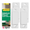 IFALTAN TORNILLOS Y ES USADO-nterruptor Inteligente Zigbee sin Neutro (4 Pack) | Compatible con Alexa y Google Home | Para Hogar Inteligente