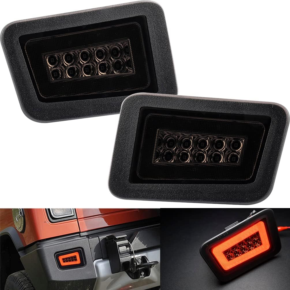 Conjunto de luces LED de freno e intermitentes H2 para Hummer H2 2005 2006 2007 2008 2009. Lente ahumada, reflector de parachoques trasero, luces traseras LED, luces de freno, parada, DRL, luces de estacionamiento diurnas. Número de pieza: 15100039