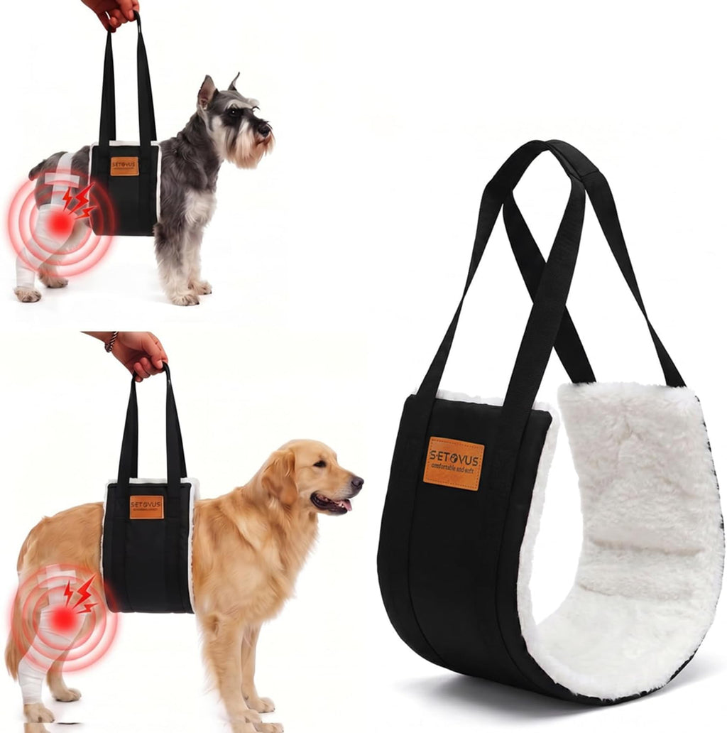 S-ETOVUS Arnes de Soporte para Patas Traseras de Perro | Cabestrillo de Levantamiento con Velcro | para Perros Grandes con Artritis o Rehabilitacion | Mediano