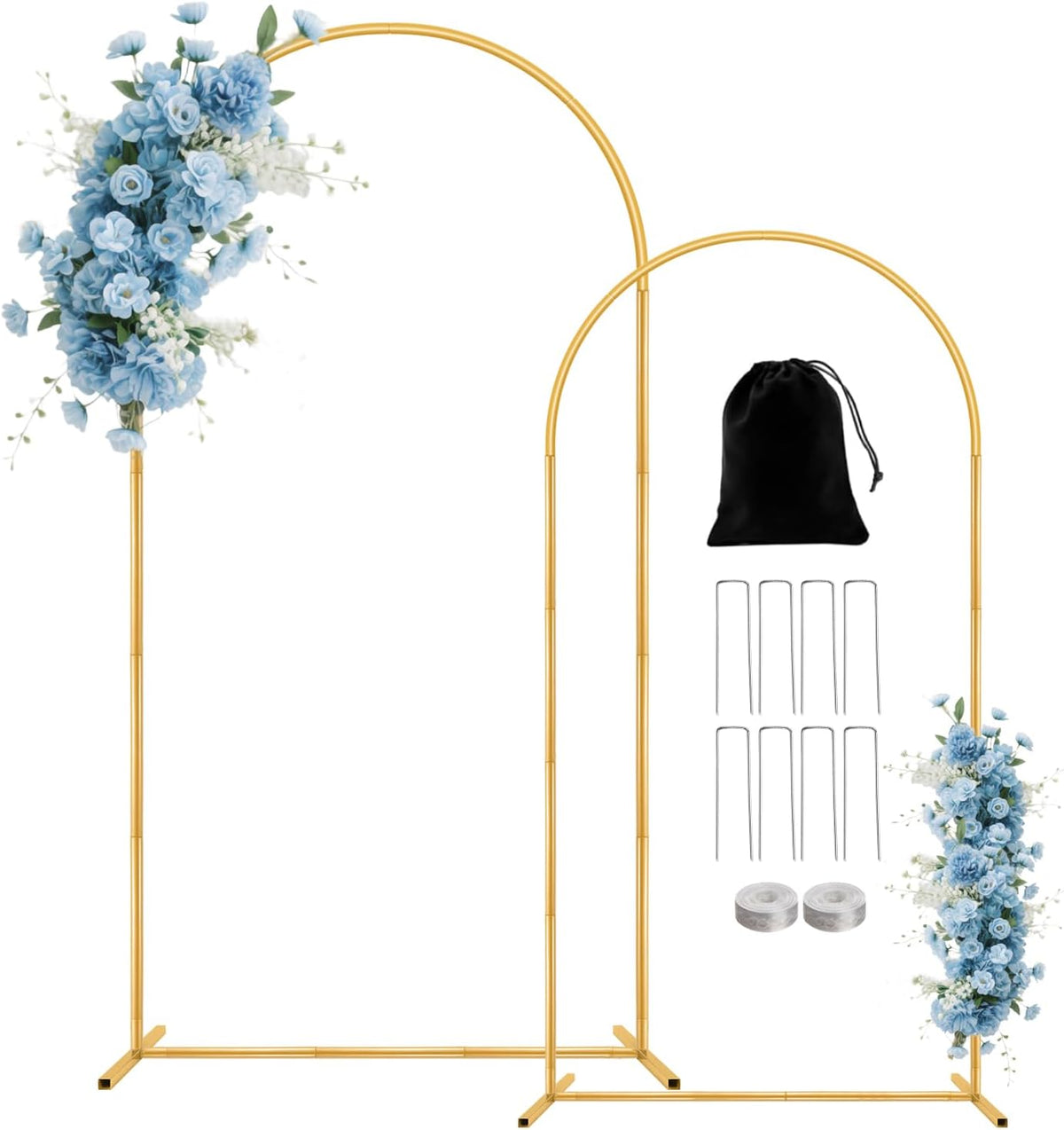 Soporte de Arco Metálico para Fondo 2.2m x 1.8m | Juego de 2 Soportes | Boda Cumpleaños Baby Shower Graduación San Valentín | 1 Juego