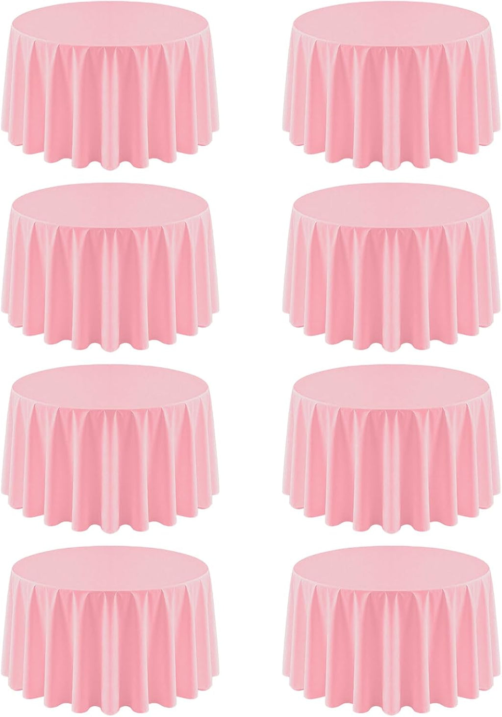 RestfulGlow 8 Manteles Redondos Rosa 228cm | Poliester Lavable Resistente a Manchas y Arrugas | Bodas Fiestas Banquetes