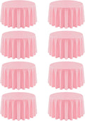 RestfulGlow 8 Manteles Redondos Rosa 228cm | Poliester Lavable Resistente a Manchas y Arrugas | Bodas Fiestas Banquetes
