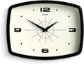 Jones Clocks® Movie - Reloj de Pared Retro Rectangular | Diseño Mediados de Siglo | Negro