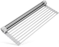 Escurridor de platos enrollable multiusos Surpahs para colocar sobre el fregadero (gris cálido