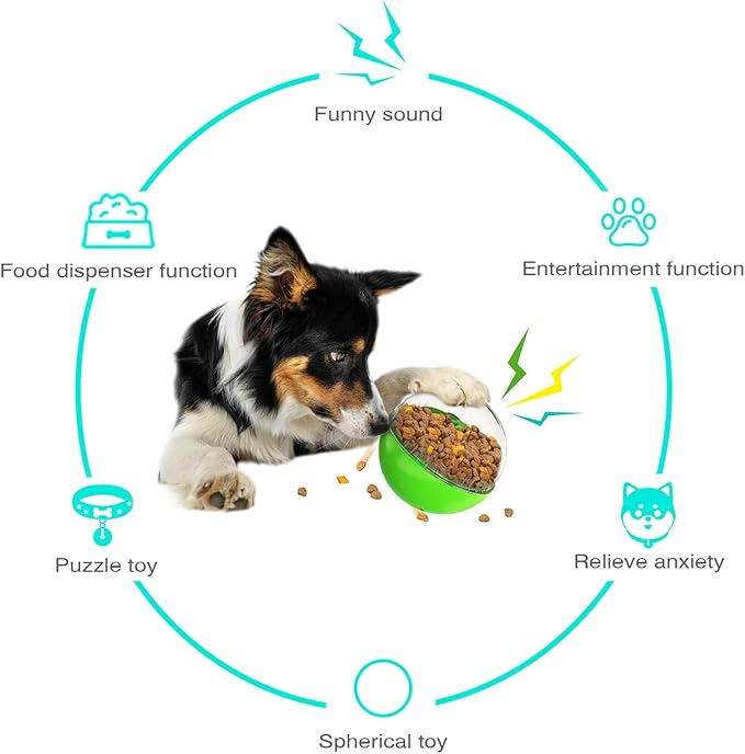 Pelota de golosinas para perros, rompecabezas de comida para perros, alimentador lento, juguetes interactivos chirriantes de estimulación mental, dispensador de golosinas para perros