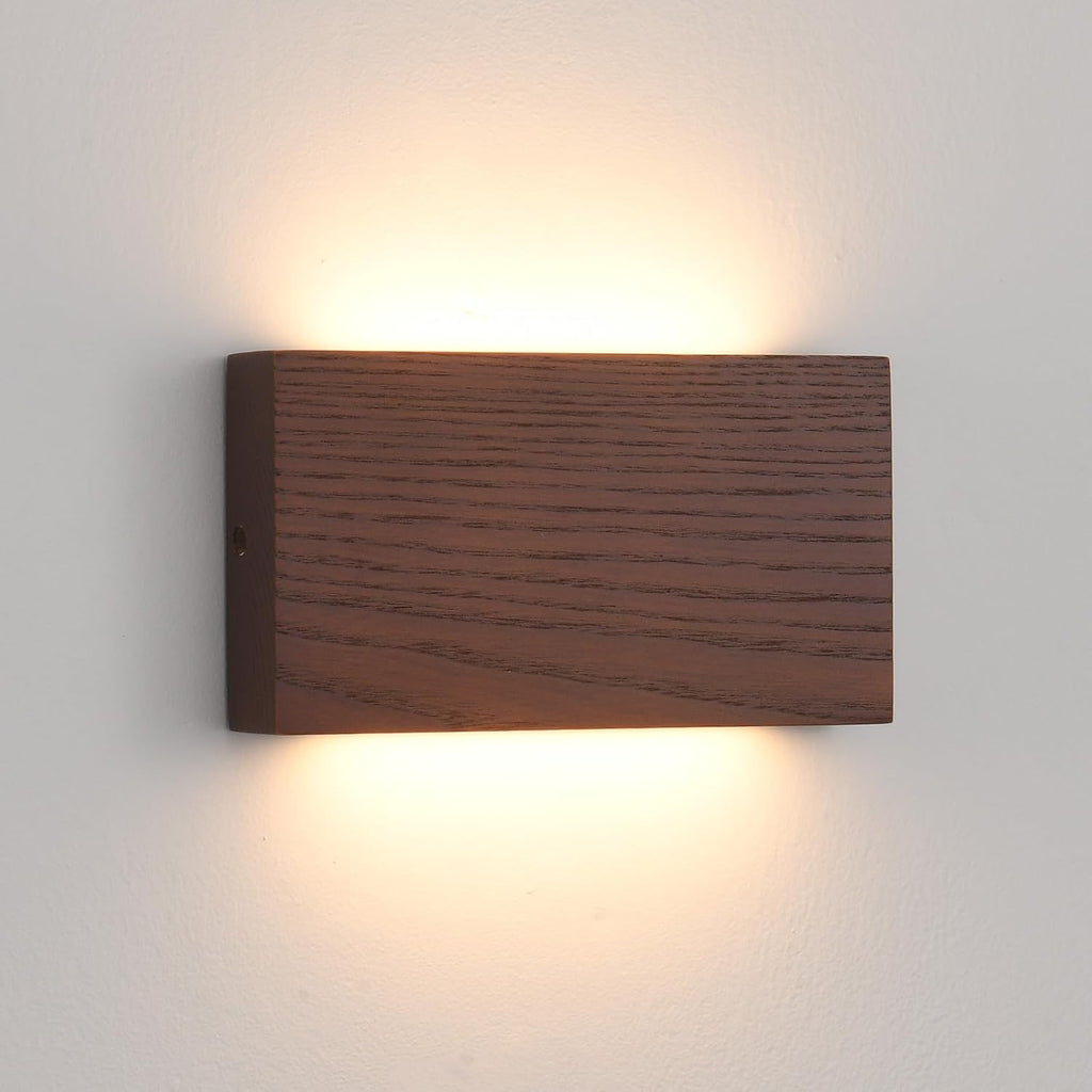 Aplique de pared LED lineal de madera QJCMUUYI, luz de pared regulable, lámpara de pared larga de madera, luminarias de pared para pasillo, luces montadas en la pared, lámpara de luz cálida