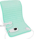 Almohadilla térmica Deepsoon, almohadillas eléctricas para espalda y cuello, almohadilla térmica húmeda para abdomen, hombros, rodillas y piernas, calor seco/húmedo y apagado automático, regalo para el Día de - verde claro, 61 x 30 cm (24 x 12 pulgadas)