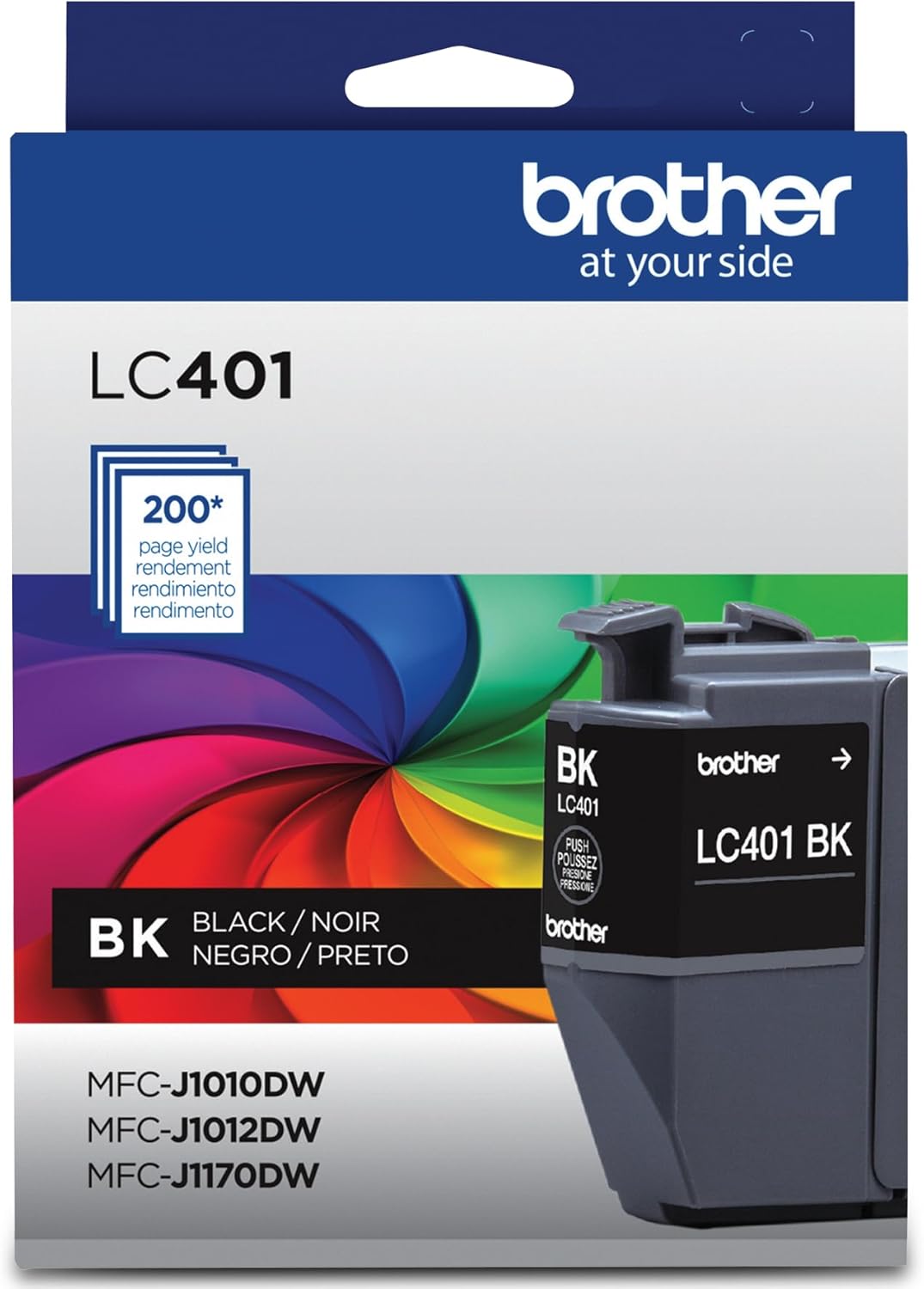Cartucho de Tinta Negra Original Brother LC401BK Rendimiento Estandar para Impresoras Brother Compatibles con Serie LC401