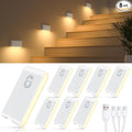 WILLED Luces Nocturnas Recargables con Sensor de Movimiento Blanco Cálido – Inalámbricas para Interior, Pack x8