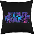 Star Wars Logo Retro 90s Galaxy Throw Pillow