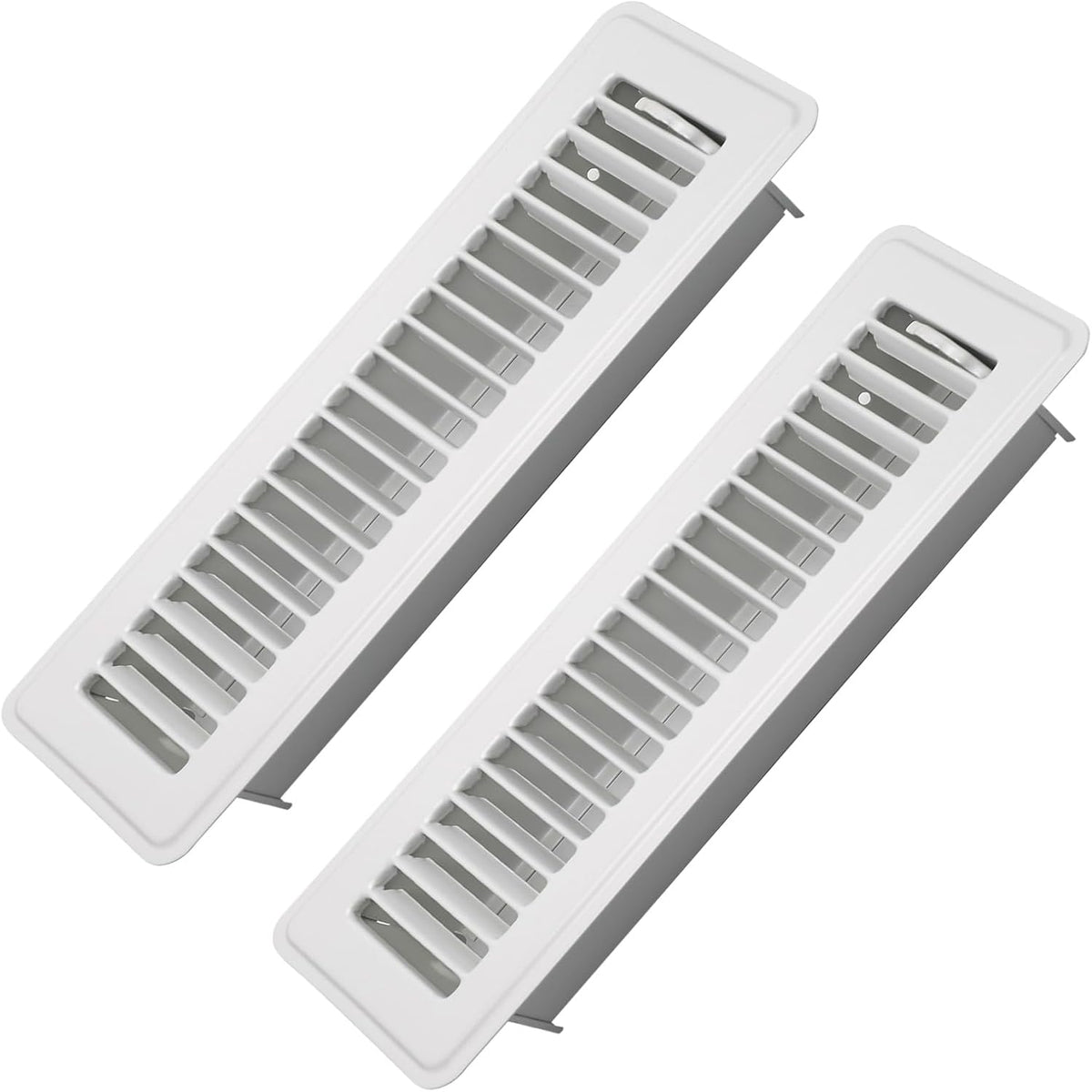 Rejillas de Piso Howeall 5 x 25 cm Metal Resistente a Óxido Cubierta Ventilación (Blanco, 2 unidades)